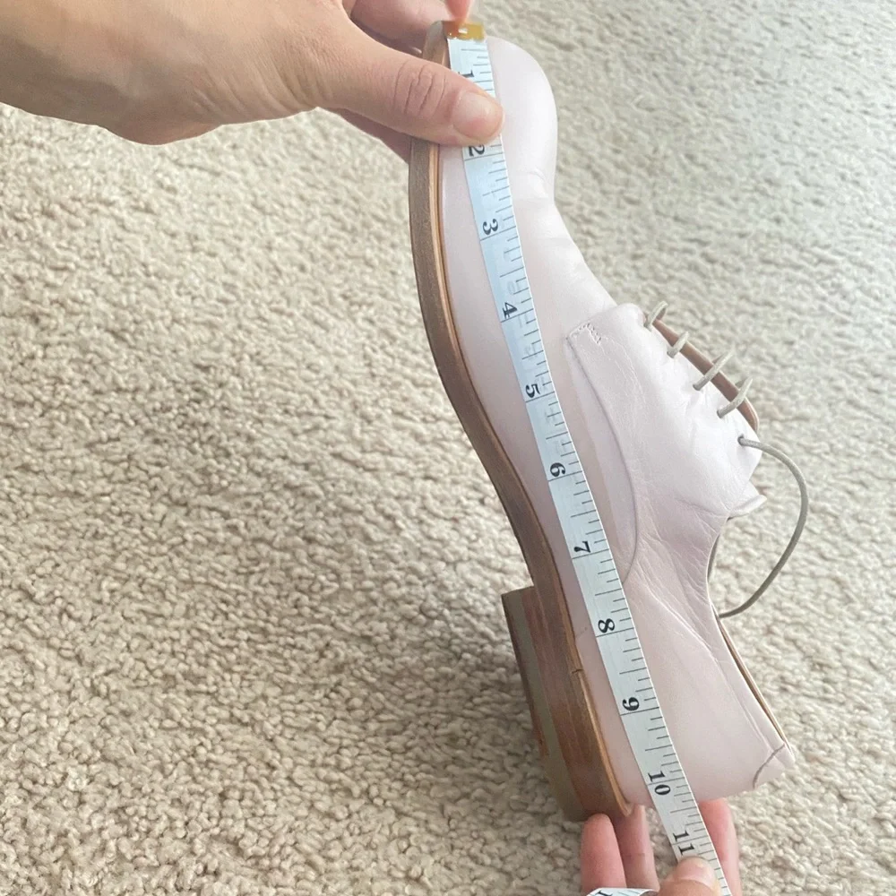 NEW Jill Sander Luxury Designer Nude Blush Leather Oxford sz 9.5 US/39.5 Euro - Picture 7 of 9